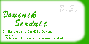 dominik serdult business card